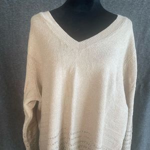 Calvin Klein Womens Plus V-Neck Pullover Sweater